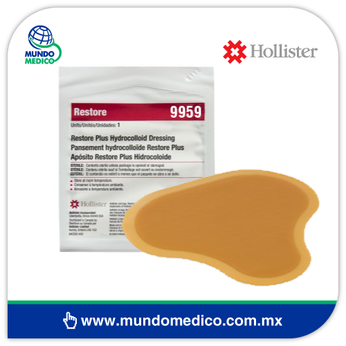 Apósito Hidrocoloide Hollister Restore Plus 43 cm² 9959 - 5 piezas